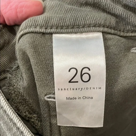 Sanctuary The Marine Olive Wide Leg Crop Jeans - Size 26 - Picture 5 of 9